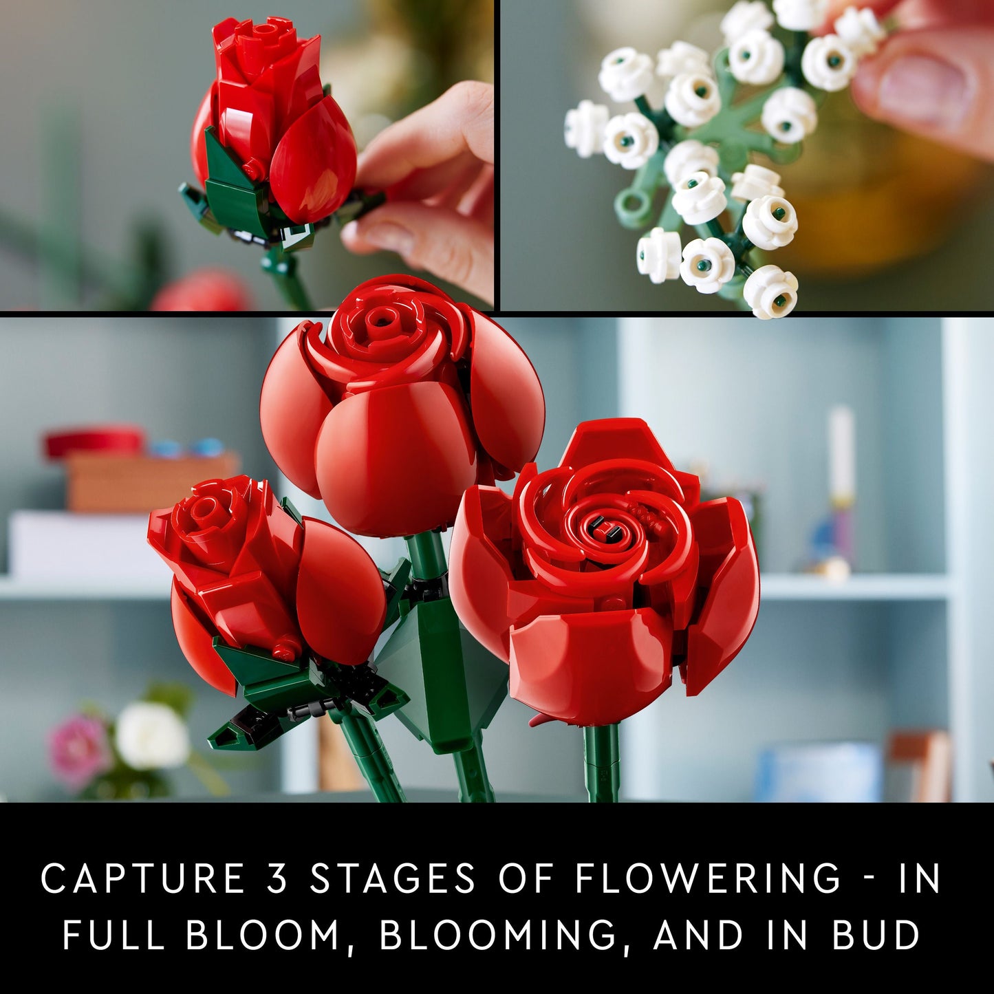 LEGO 10328 Bouquet of Roses Full Bloom, Blooming and in bud