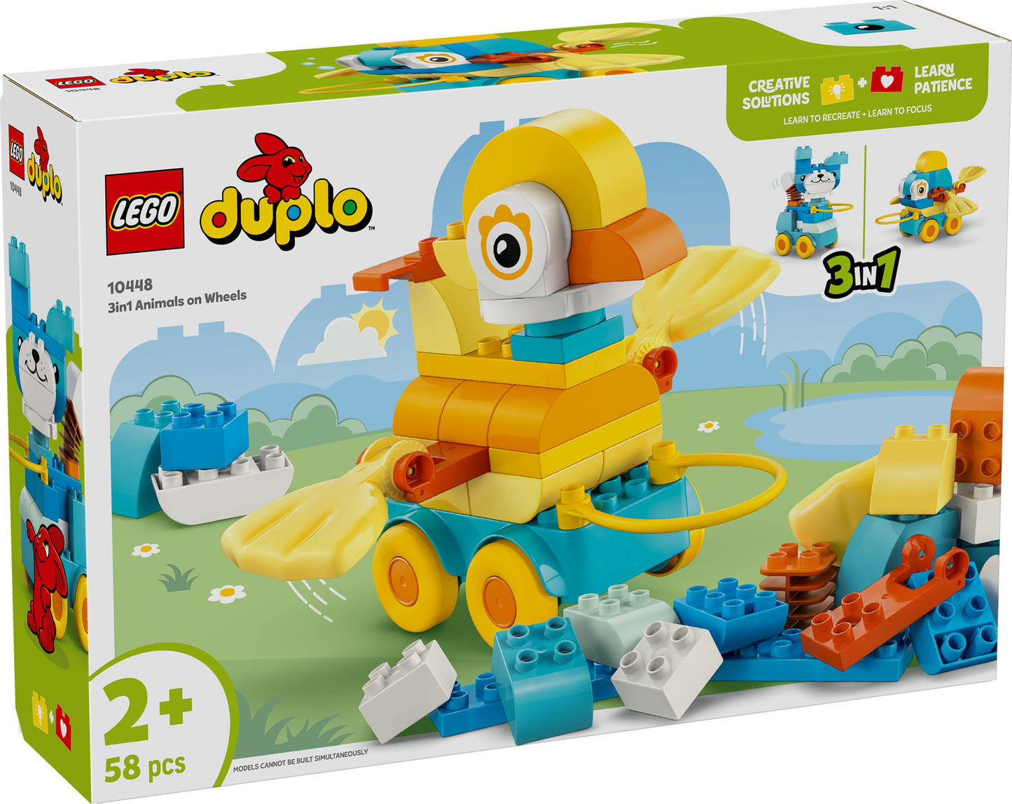 10448 LEGO® DUPLO® Town 3in1 Animals on Wheels Building Toy for Imaginative Play