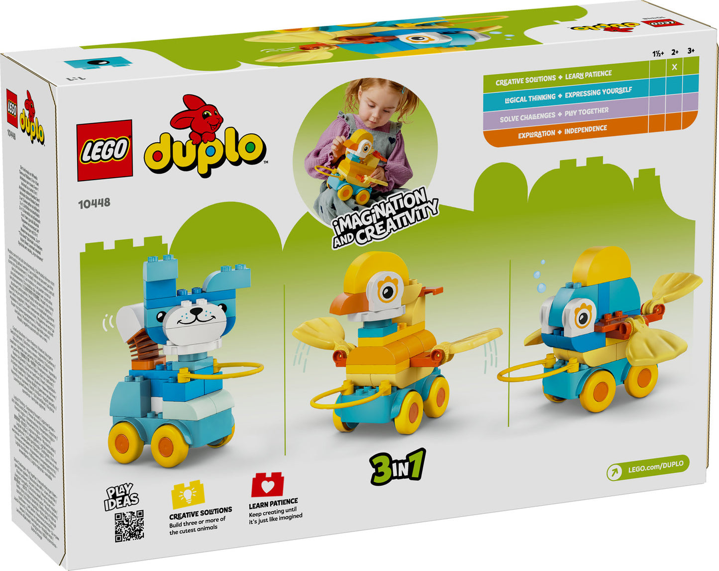 10448 LEGO® DUPLO® Town 3in1 Animals on Wheels Building Toy for Imaginative Play