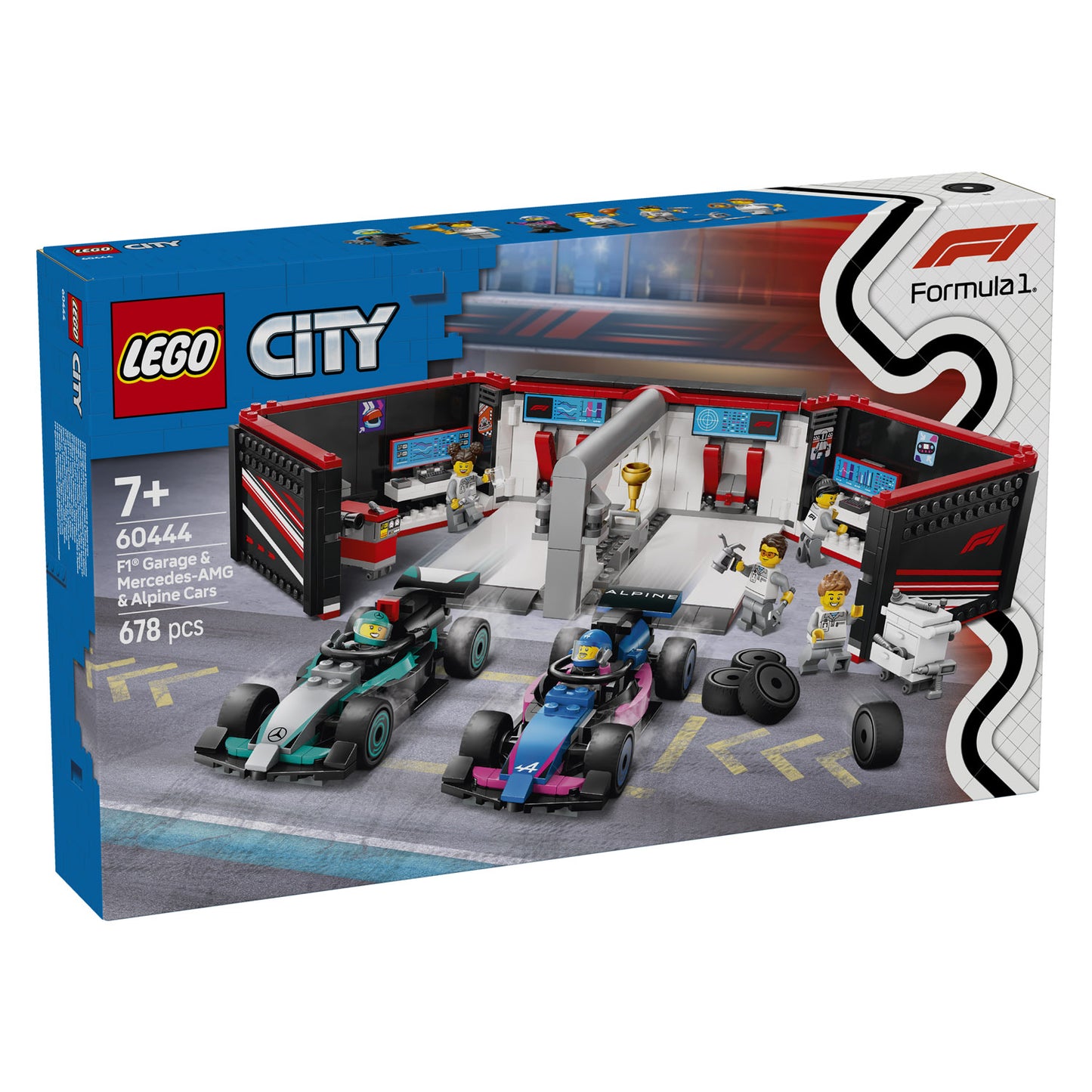 60444 LEGO City F1 Garage & Mercedes-AMG & Alpine Cars