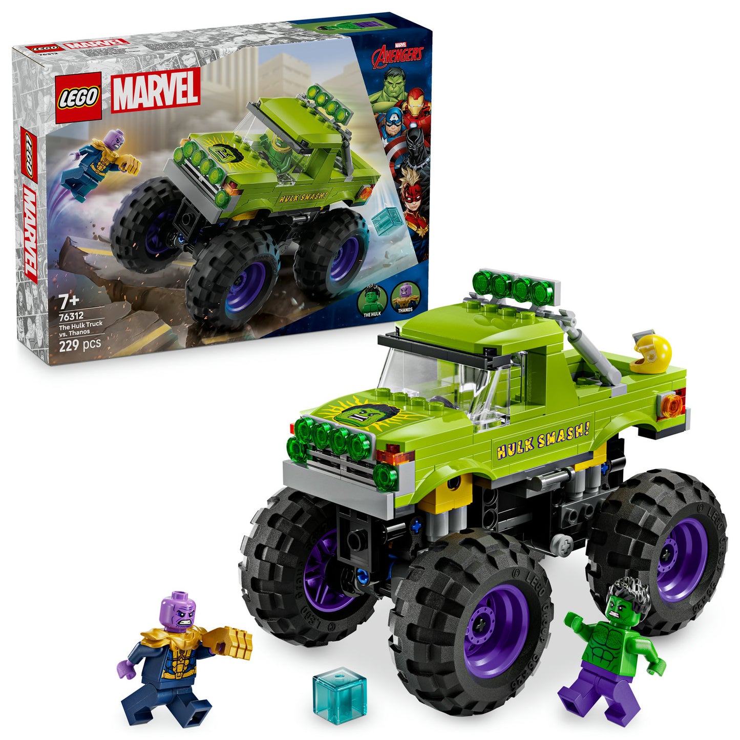 76312 LEGO® ǀ Marvel The Hulk Truck vs. Thanos Super Hero Building Toy Vehicle