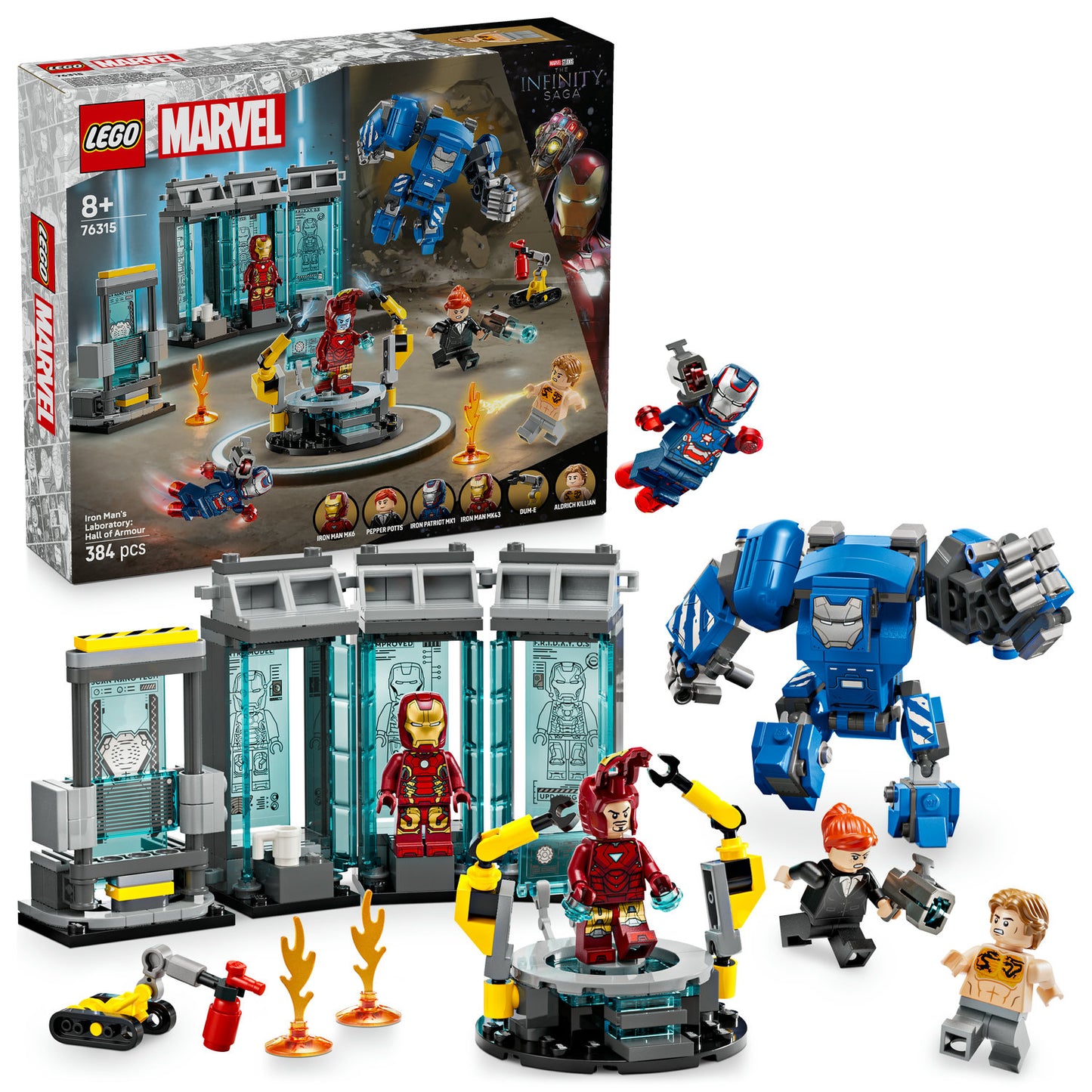 76315 LEGO Marvel Iron Man’s Laboratory: Hall of Armor with Minifigures