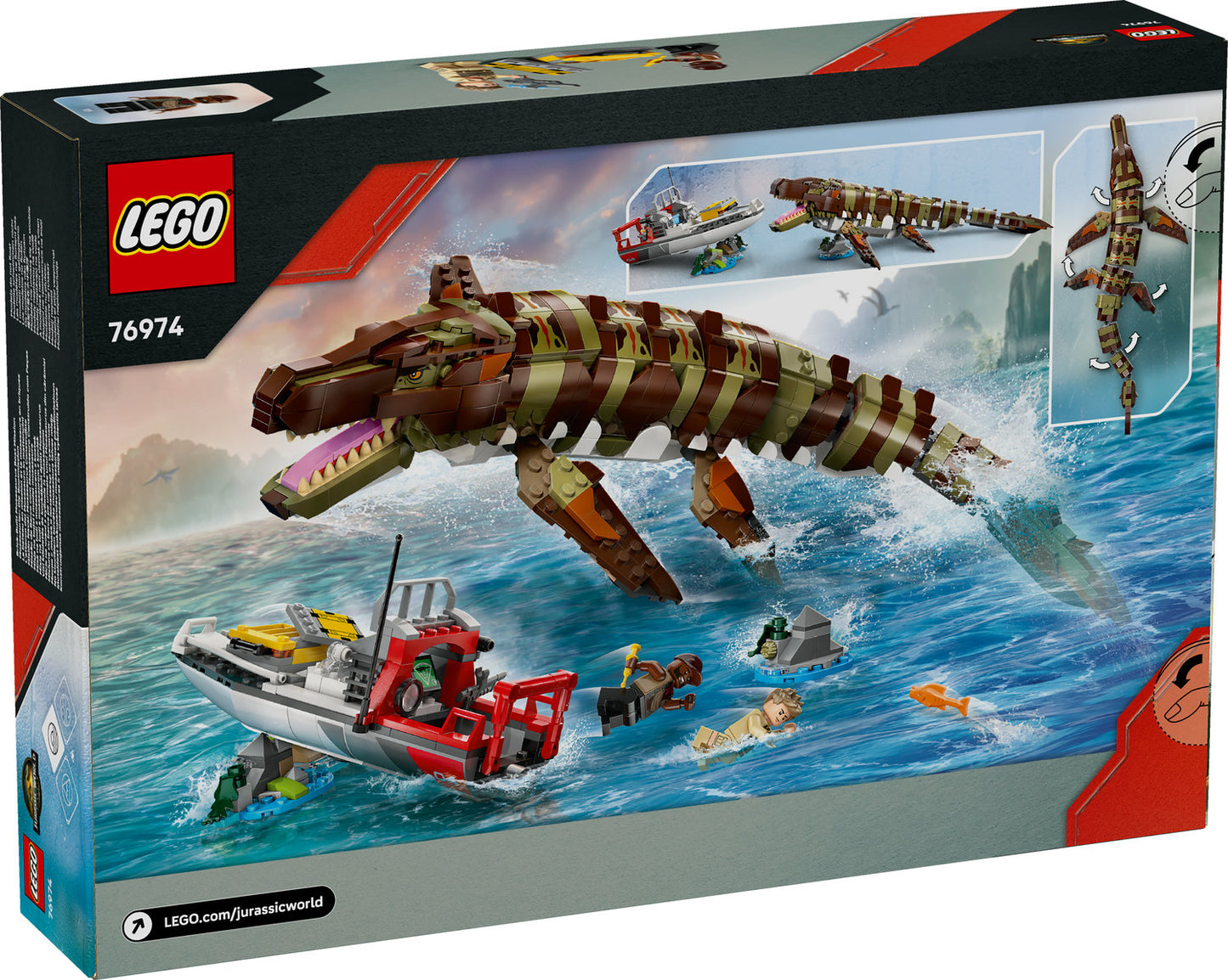 76974 LEGO Jurassic World Brick-Built Mosasaurus Boat Mission