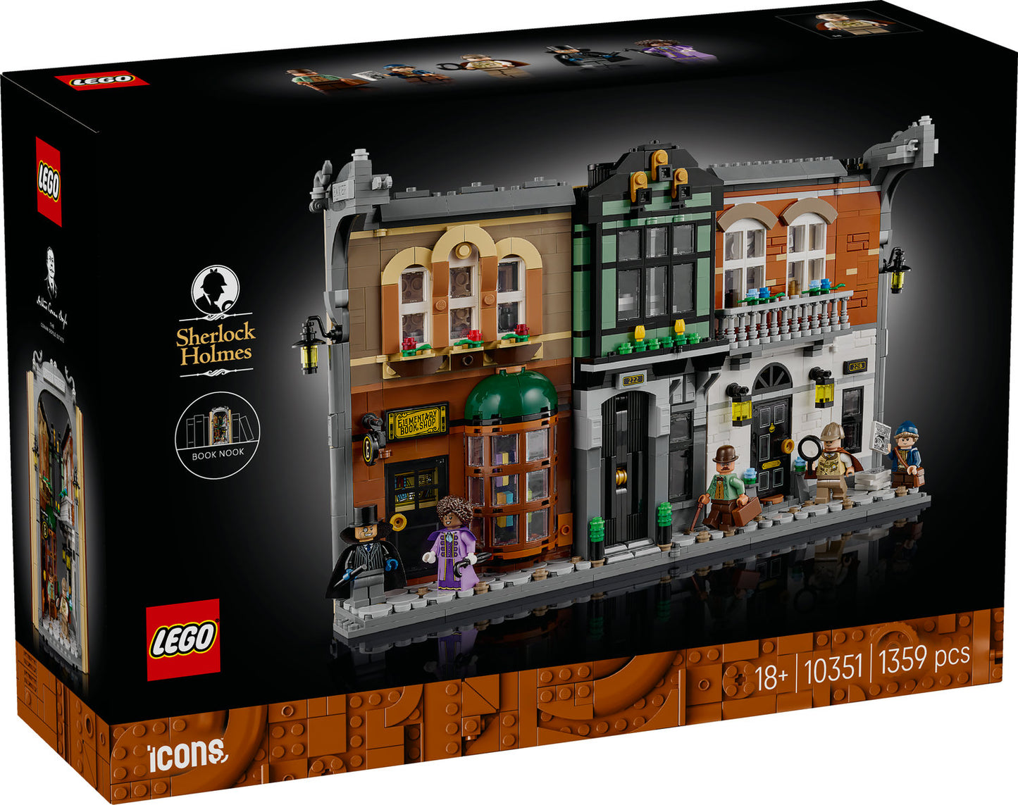 10351 LEGO® Icons Sherlock Holmes: Book Nook Kit, Bookshelf Décor Building Set