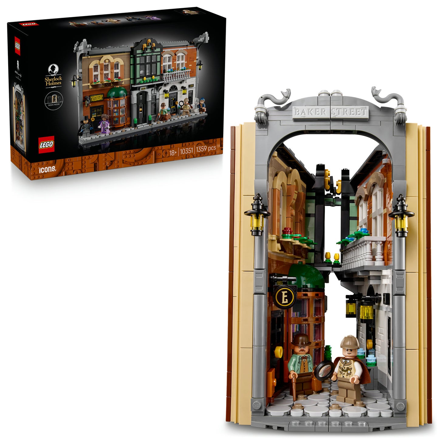 10351 LEGO® Icons Sherlock Holmes: Book Nook Kit, Bookshelf Décor Building Set