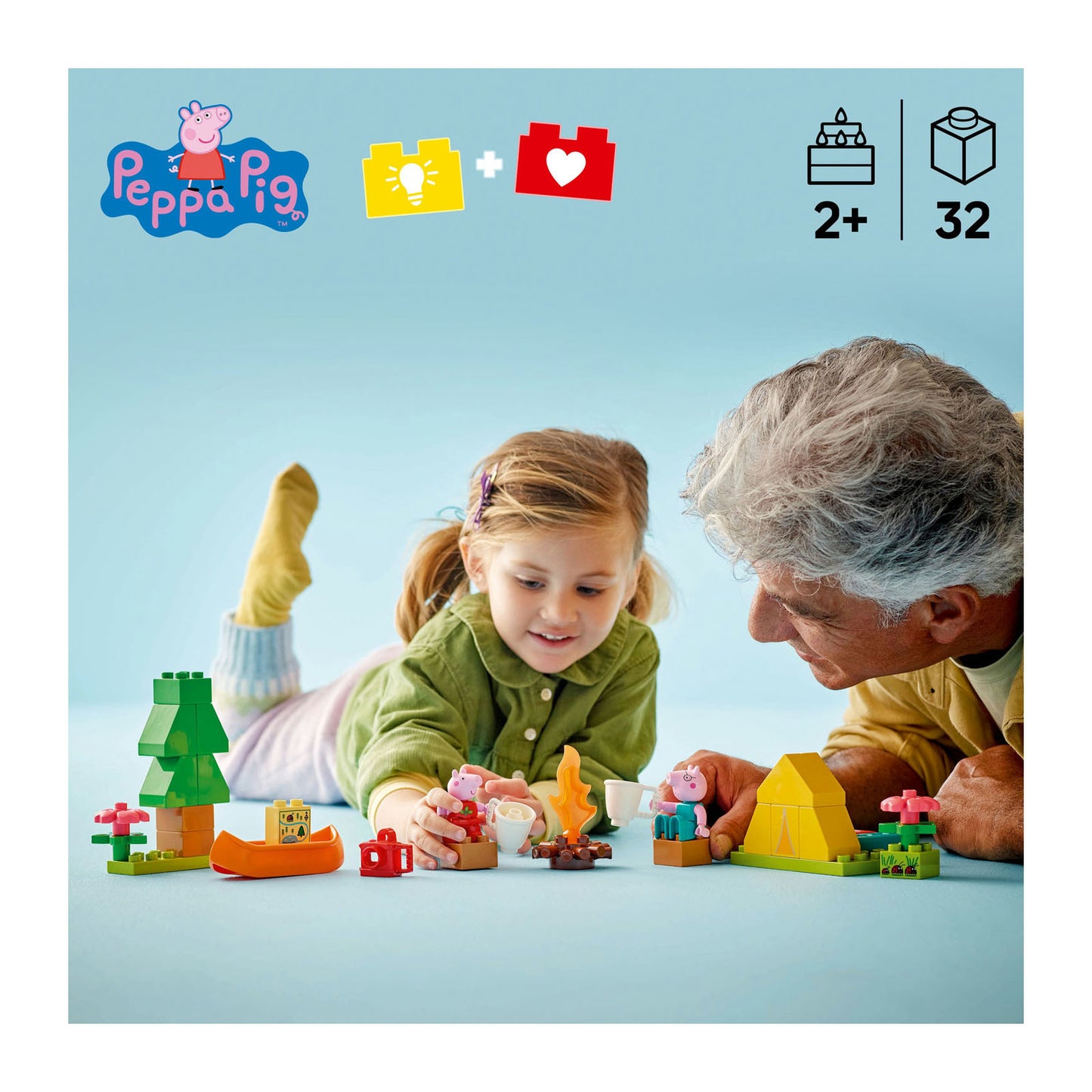 10452 LEGO DUPLO Peppa Pig Camping Trip Building Playset with Canoe Toy