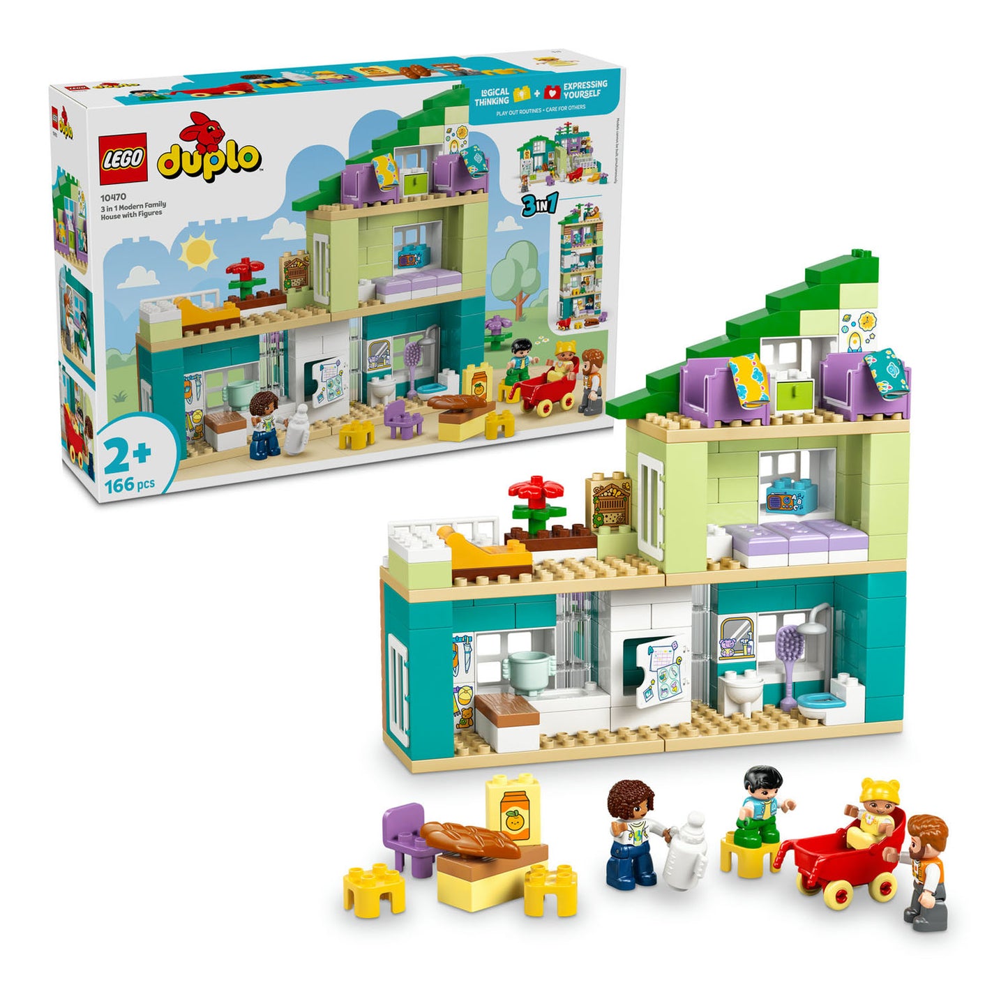 10470 LEGO DUPLO Town 3 in 1 Modern Family House with Figures