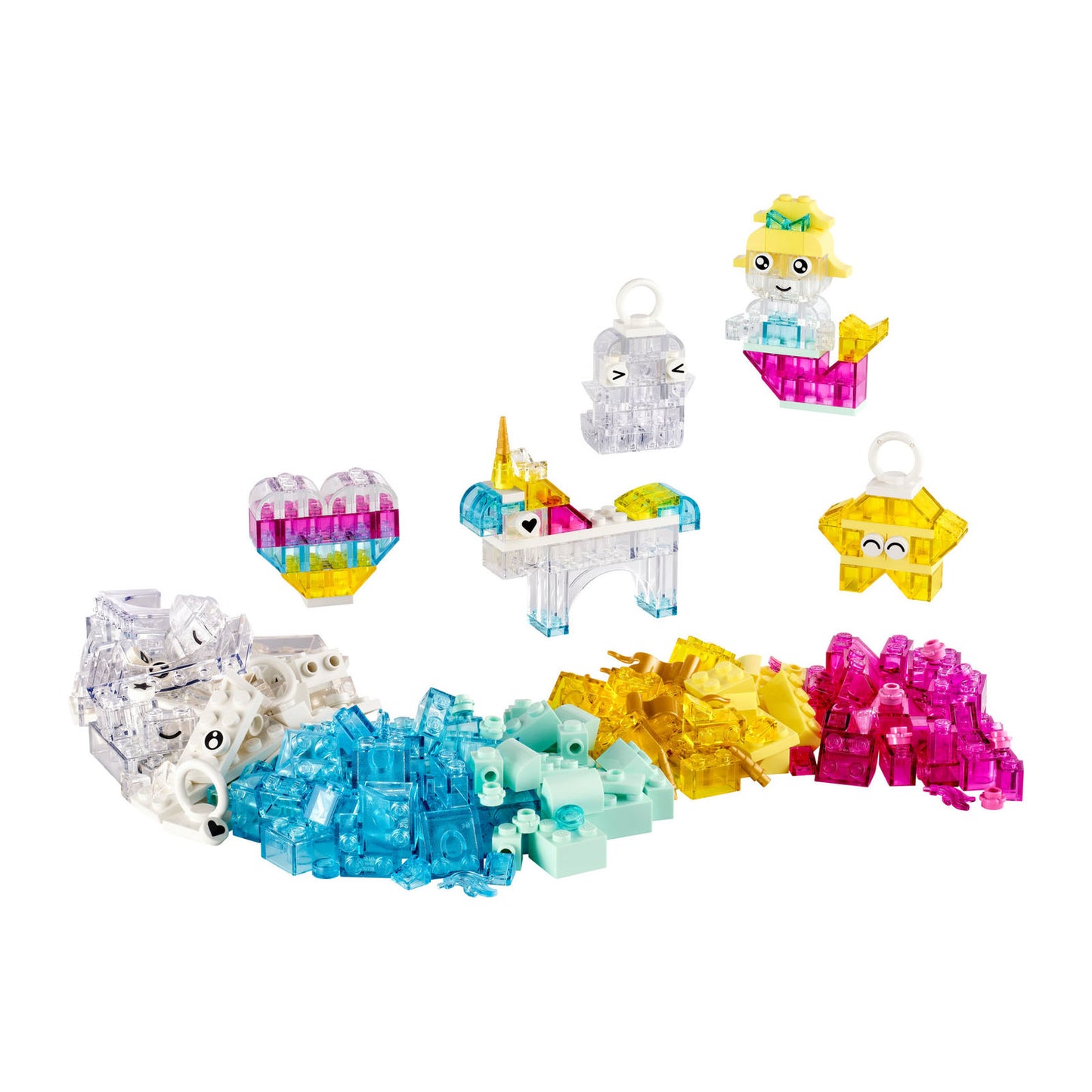 11040 LEGO Classic Magical Transparent Box, Colorful Building Bricks Toy