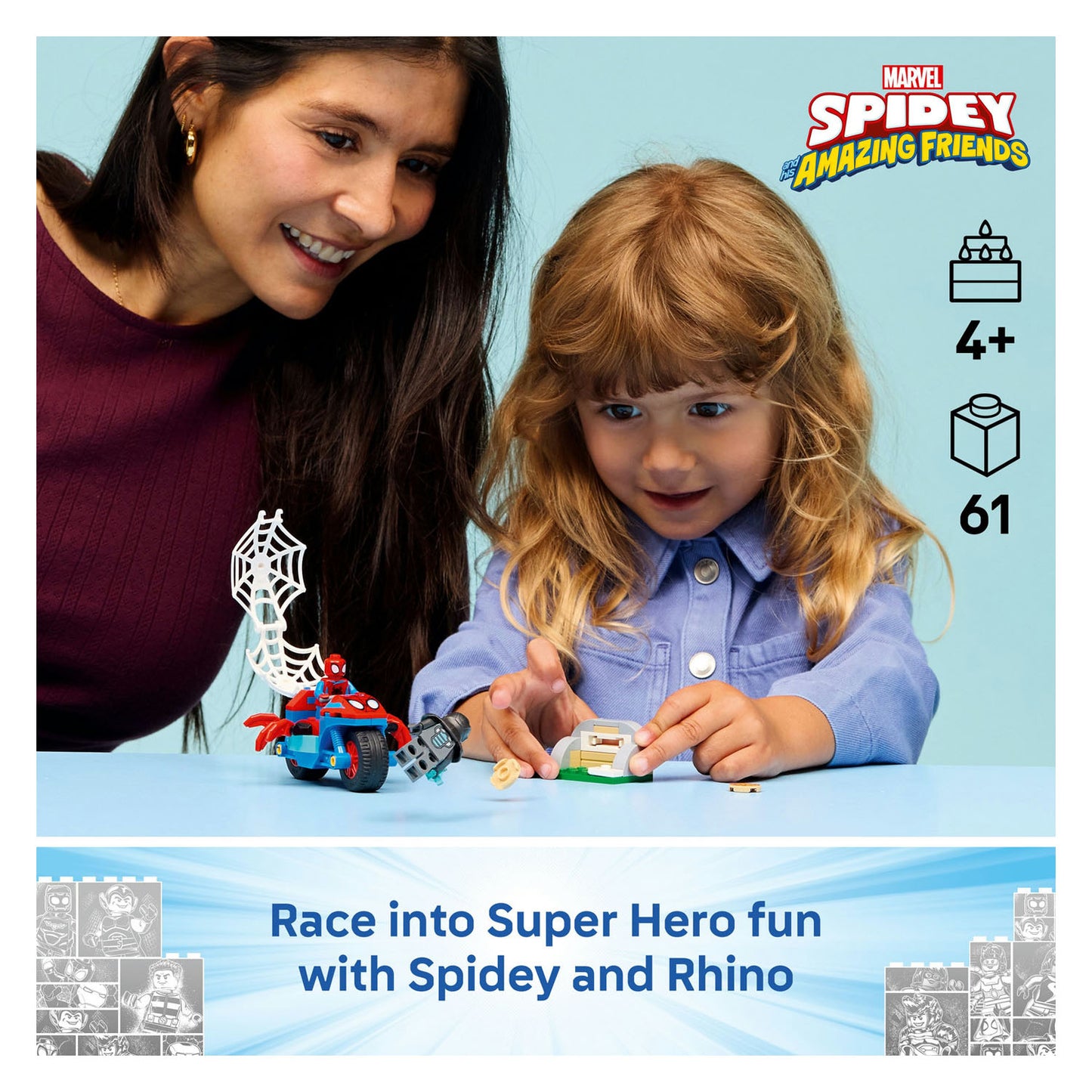 11206 LEGO Spidey Spidey on his Motorcycle vs. Rhino