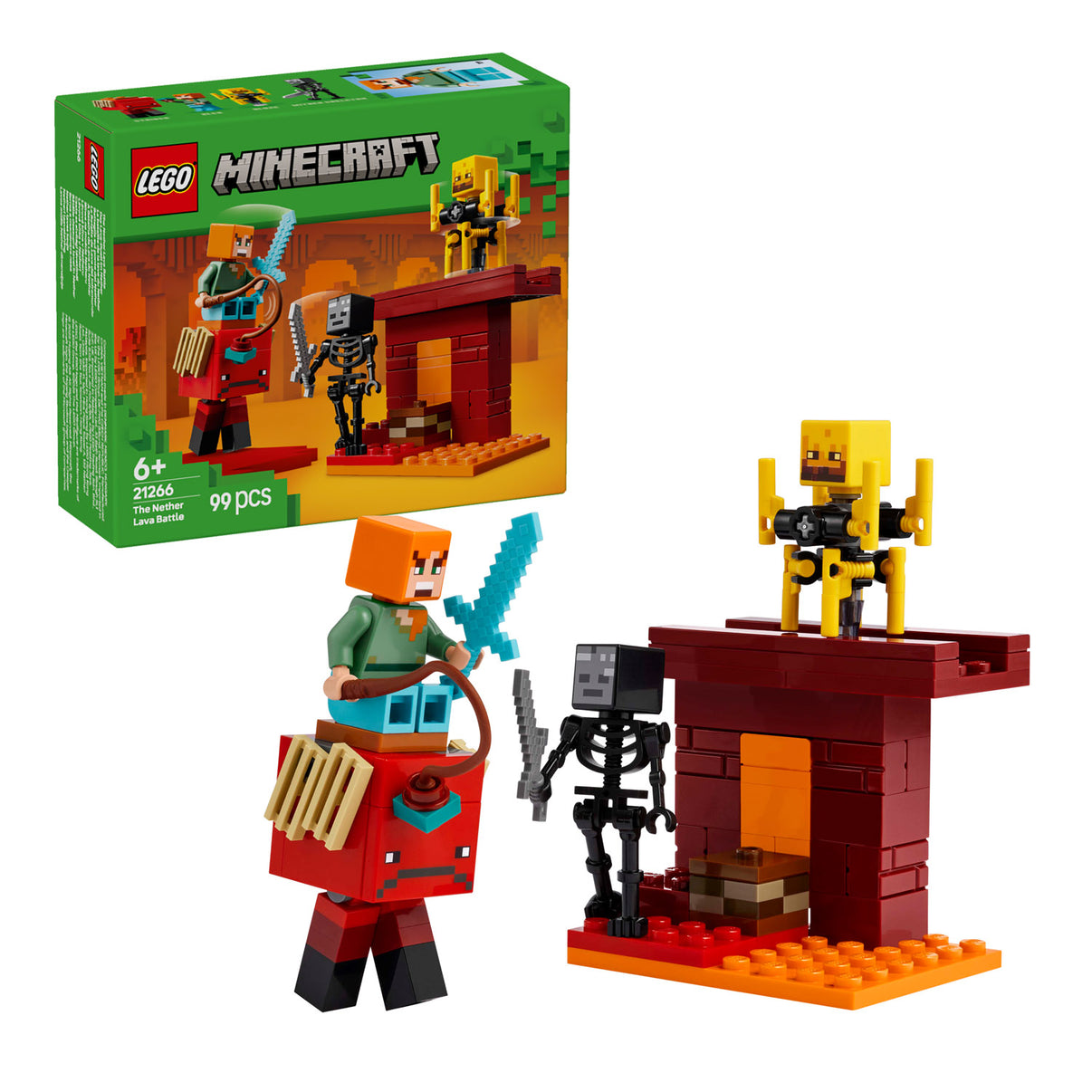 21266 LEGO Minecraft The Nether Lava Battle – Brickem LEGO Online Store
