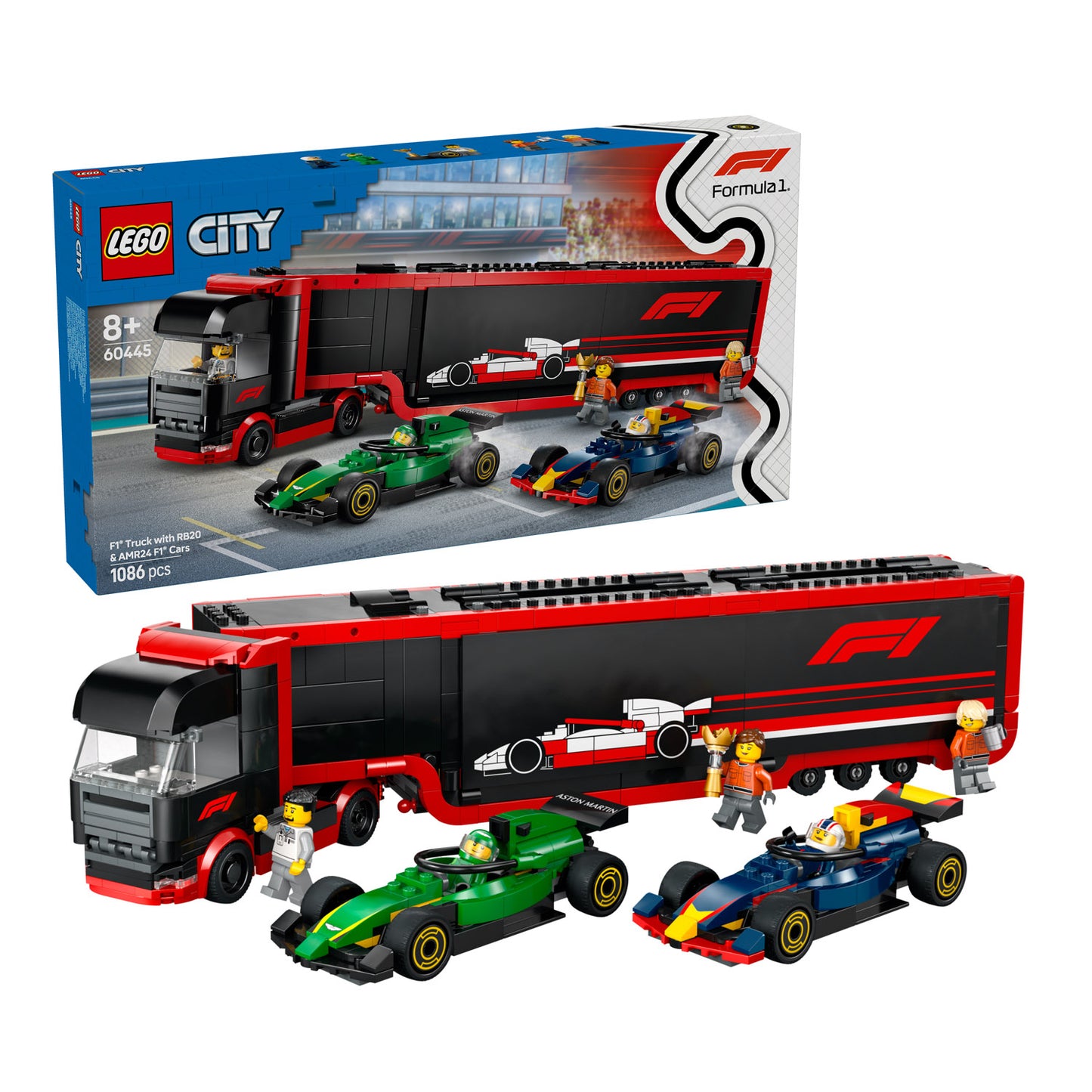 60445 LEGO CityF1 Truck with RB20 & AMR24 F1? Cars