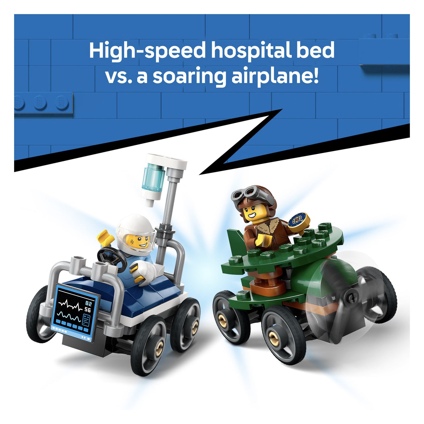 60459 LEGO City Aeroplane vs. Hospital Bed Race Car Pack