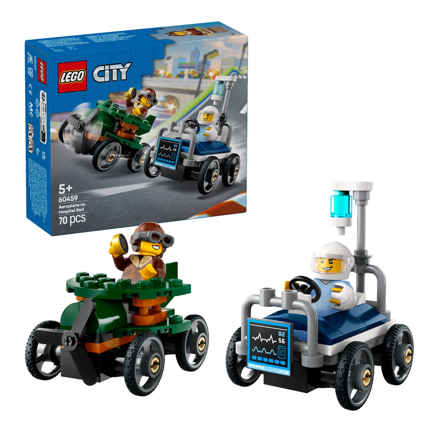 60459 LEGO City Aeroplane vs. Hospital Bed Race Car Pack