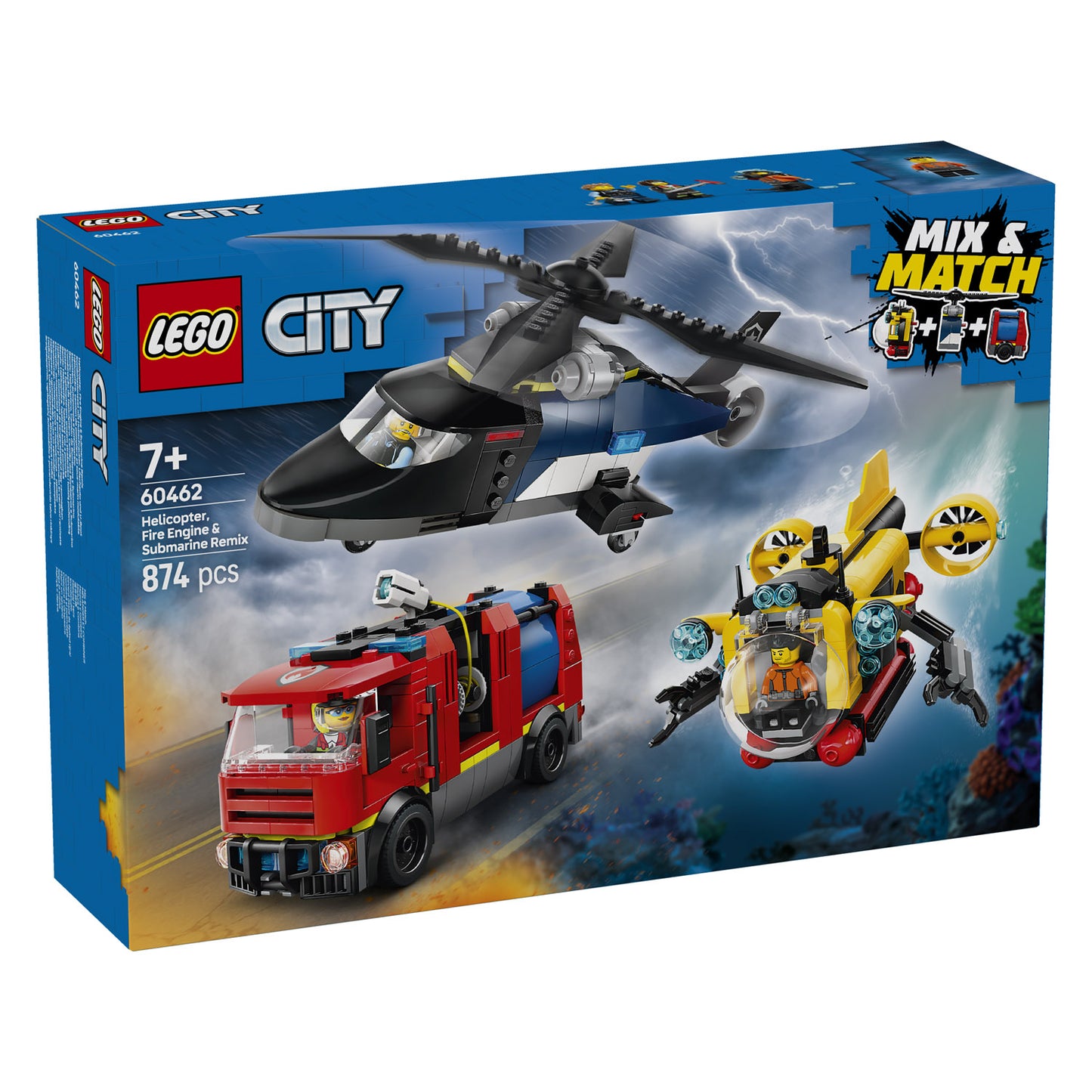 60462 LEGO City Helicopter, Fire Engine & Submarine Remix