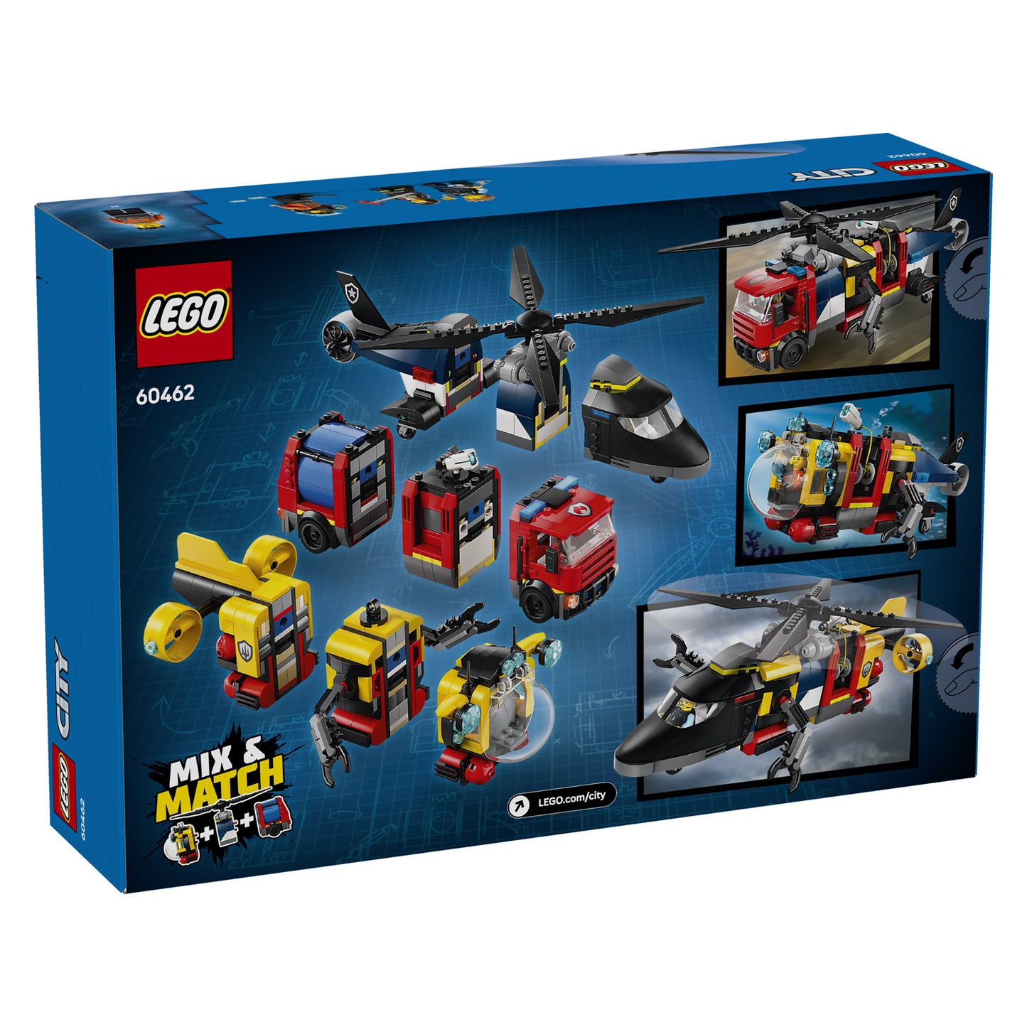 60462 LEGO City Helicopter, Fire Engine & Submarine Remix