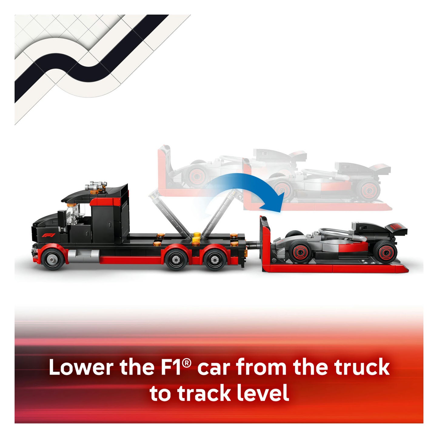 60493 F1 Display Truck with Audi F1 Race Car