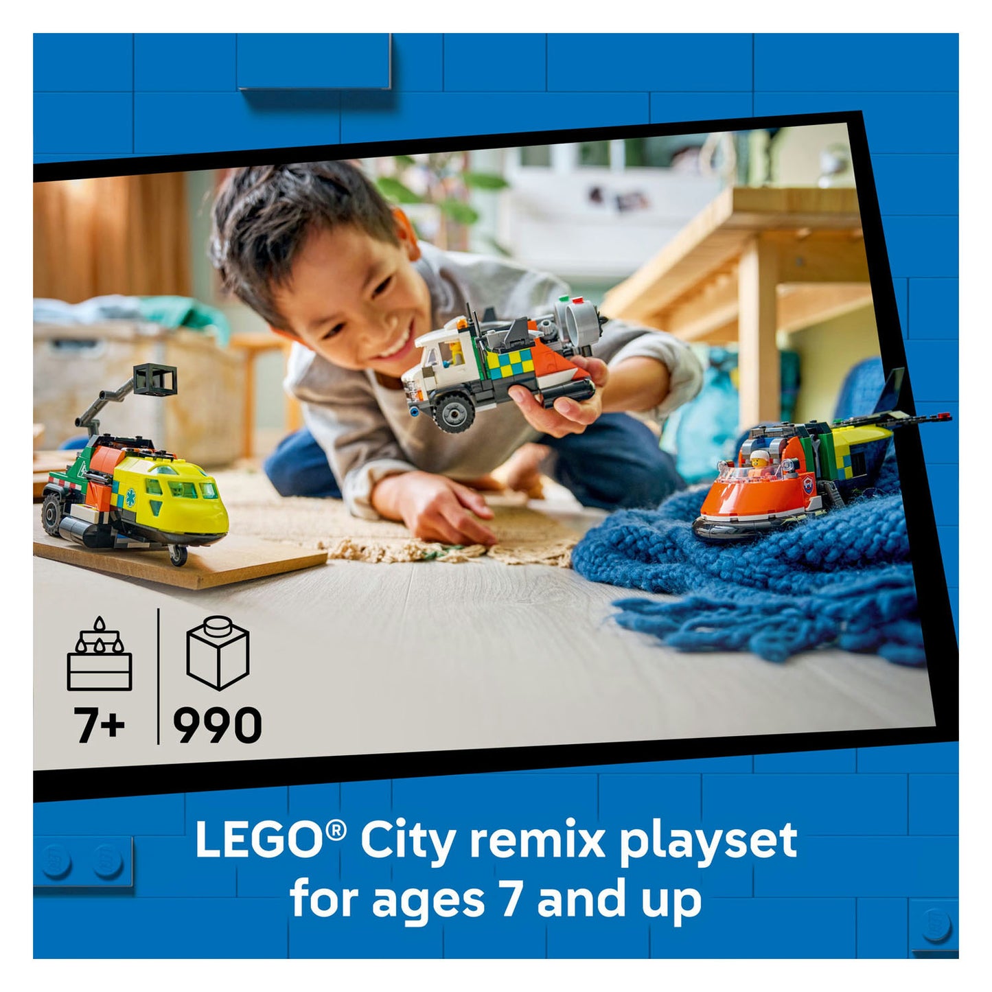 60505 LEGO City Airplane, Service Truck & Hovercraft Remix