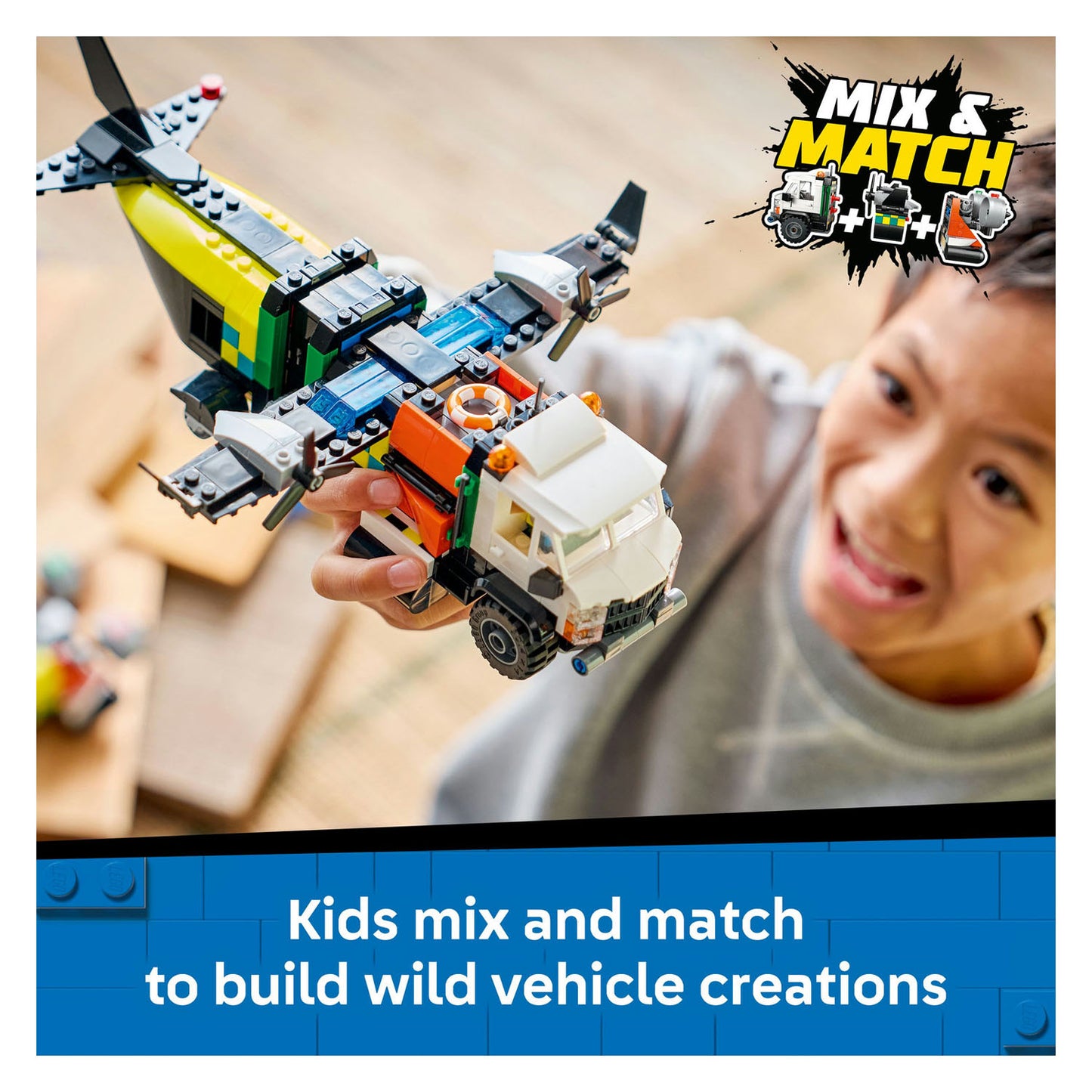 60505 LEGO City Airplane, Service Truck & Hovercraft Remix