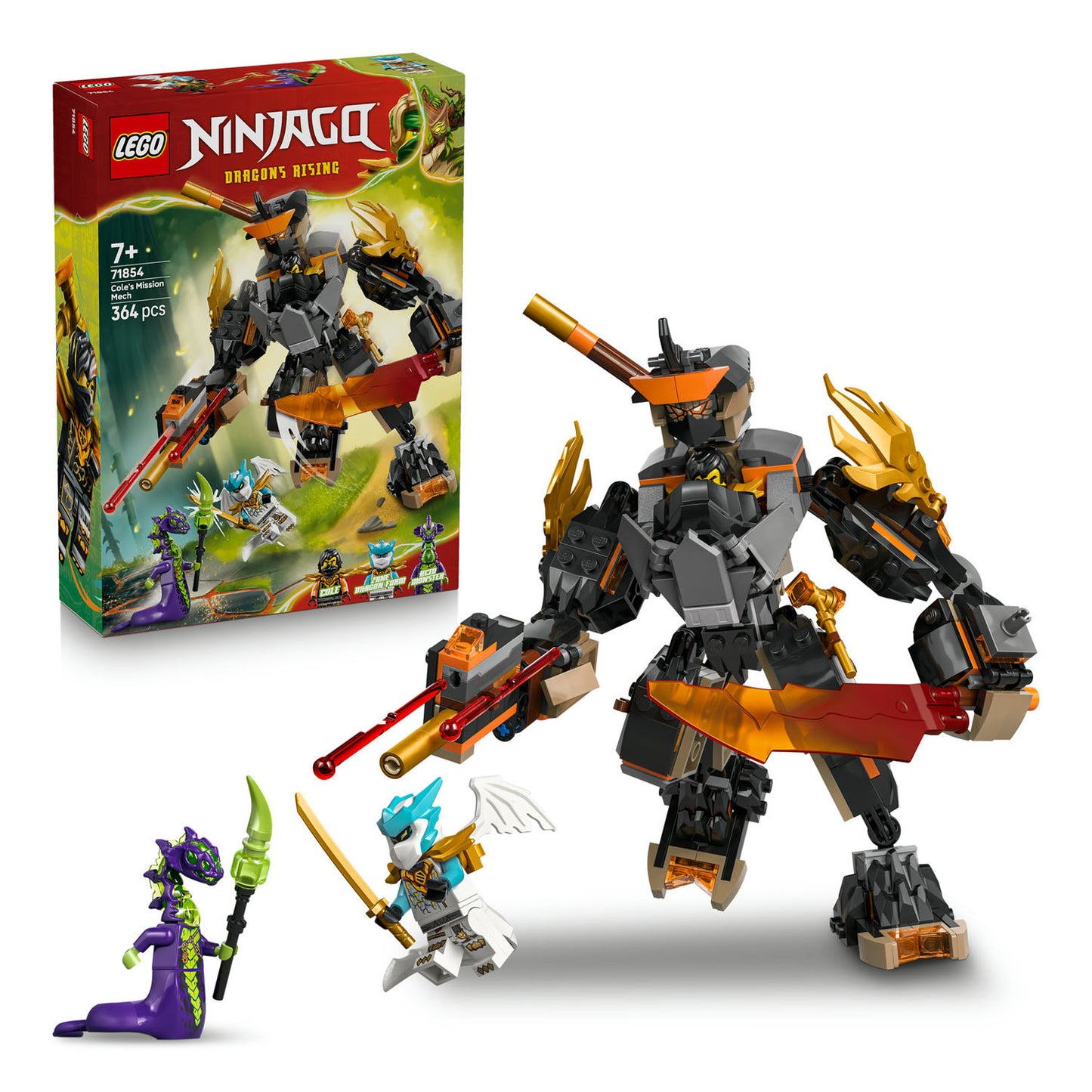 71854 LEGO Ninjago Cole's Mission Mech & Dragon Zane