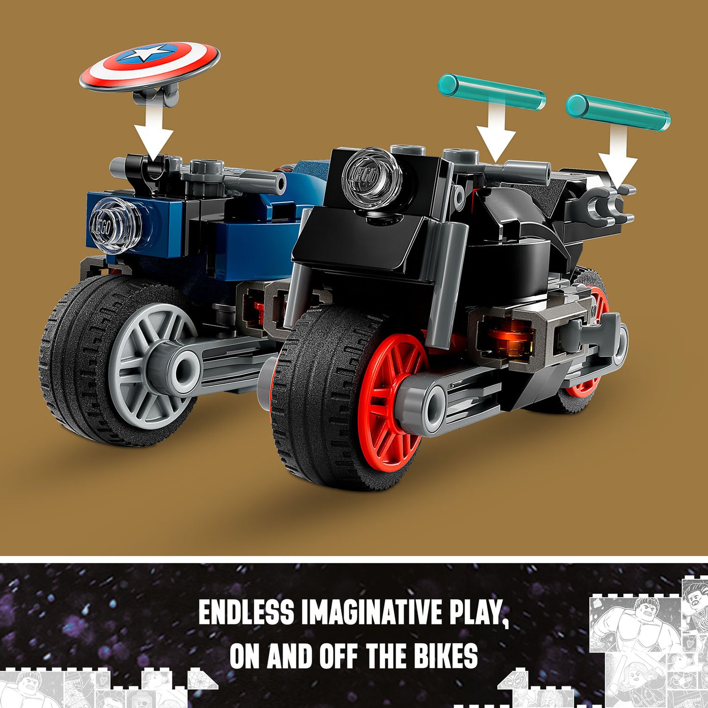 76260 LEGO Super Heroes Black Widow & Captain America Motorcycles