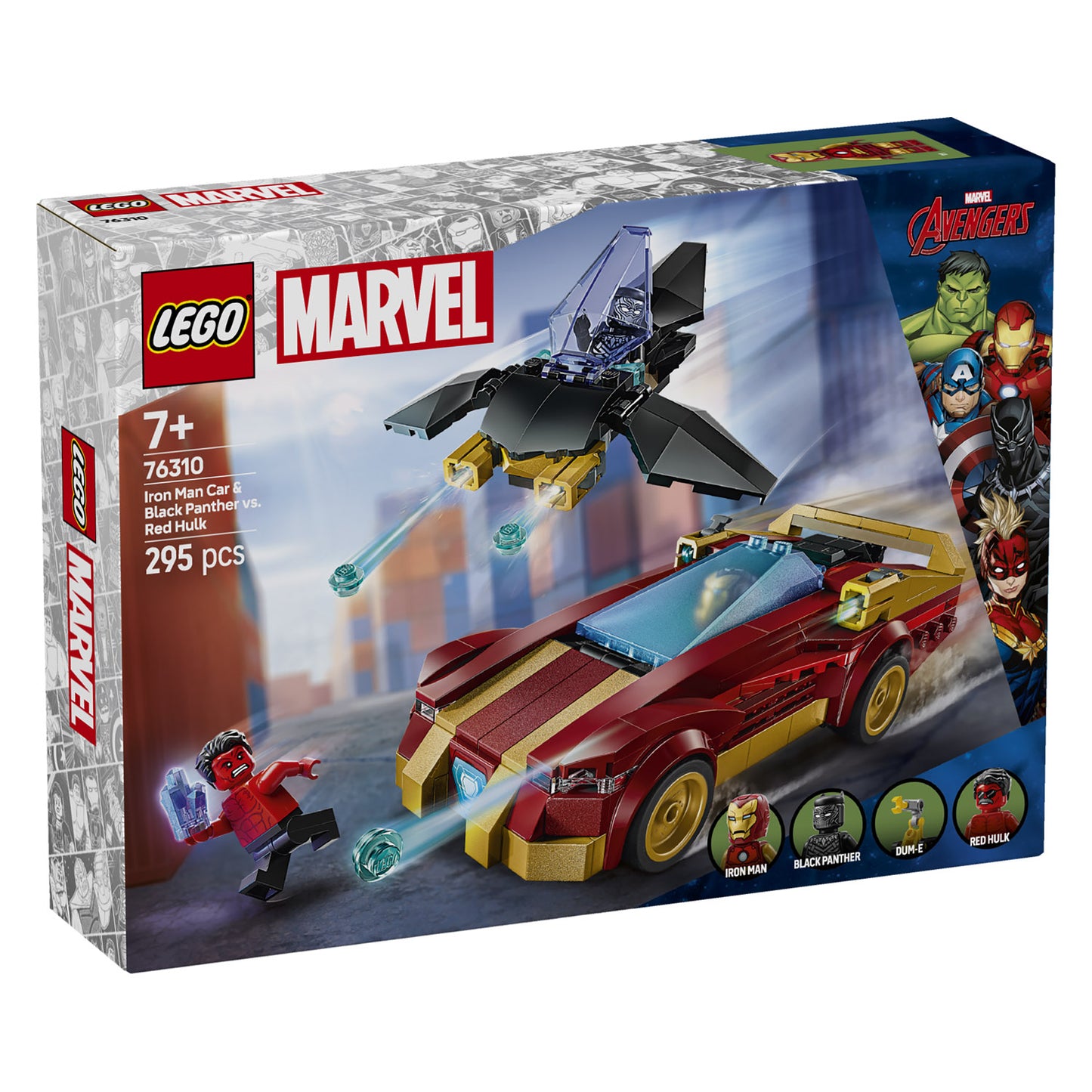 76310 LEGO Super Heroes Iron Man Car & Black Panther vs. Red Hulk