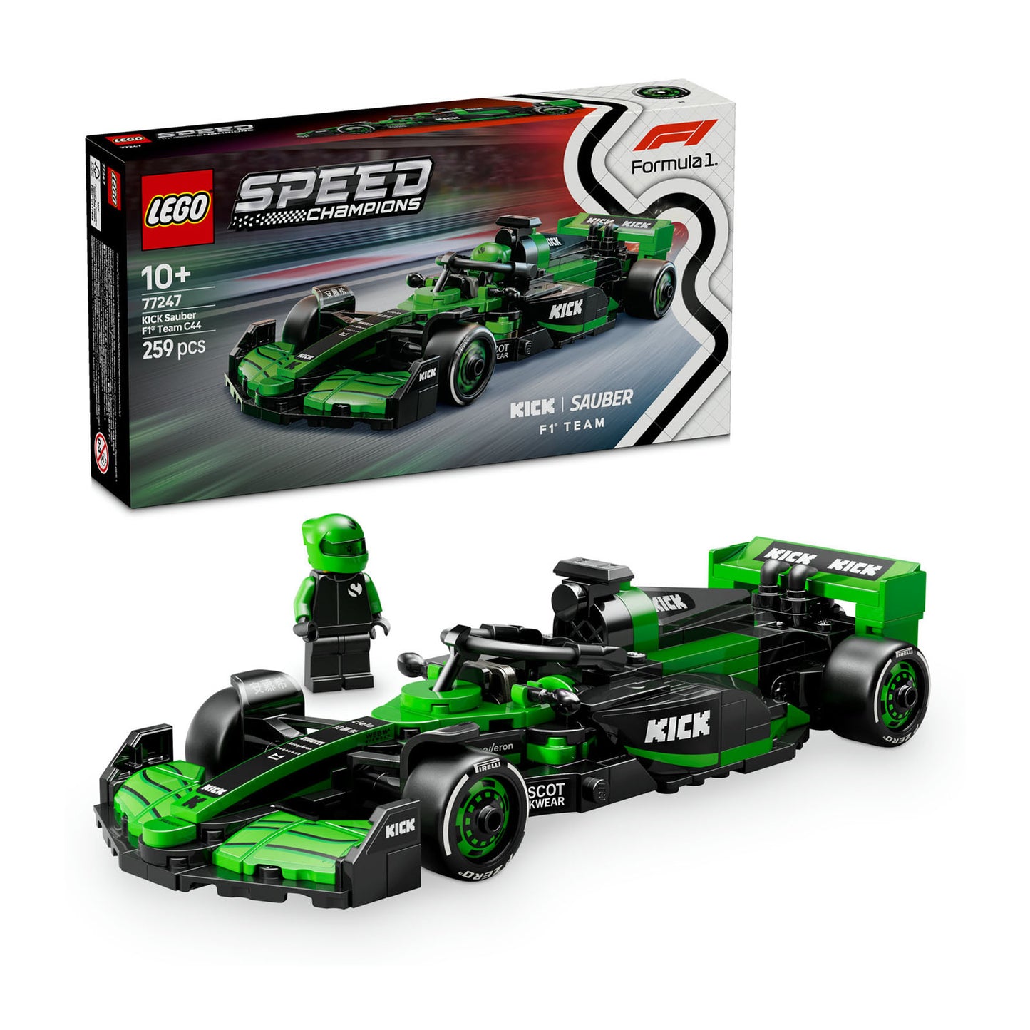 77247 LEGO Speed Champions KICK Sauber F1 Team C44 Race Car Toy Vehicle