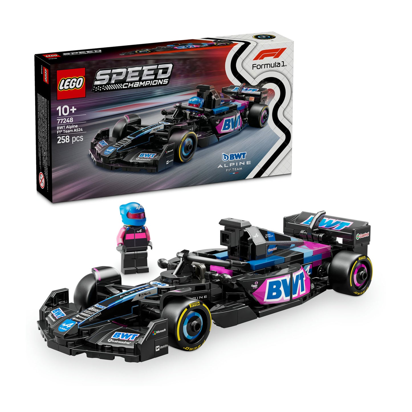 77248 LEGO Speed Champions BWT Alpine F1 Team A524 Race Car Toy Vehicle